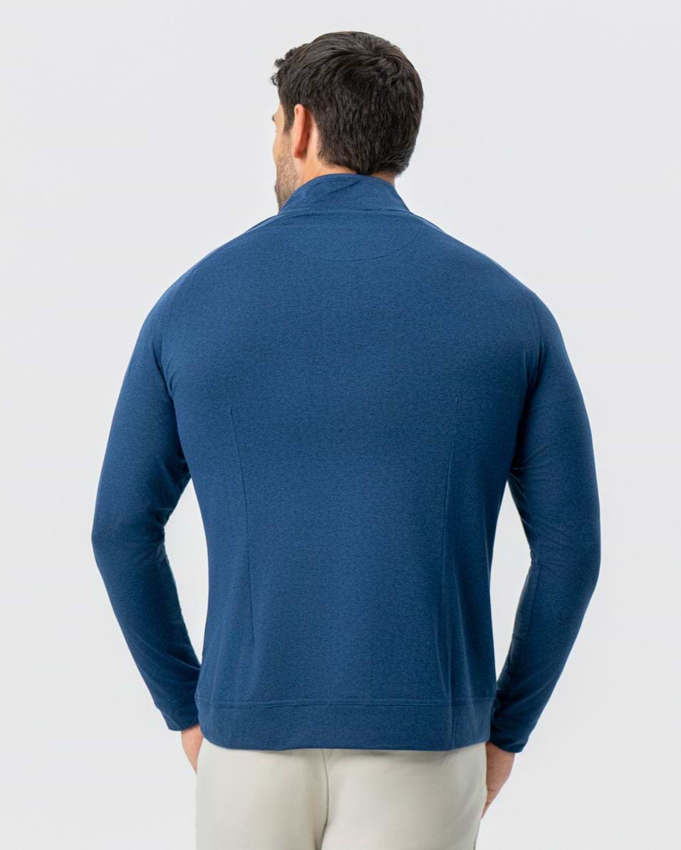 Tech Quarter Zip - Heathered Navy