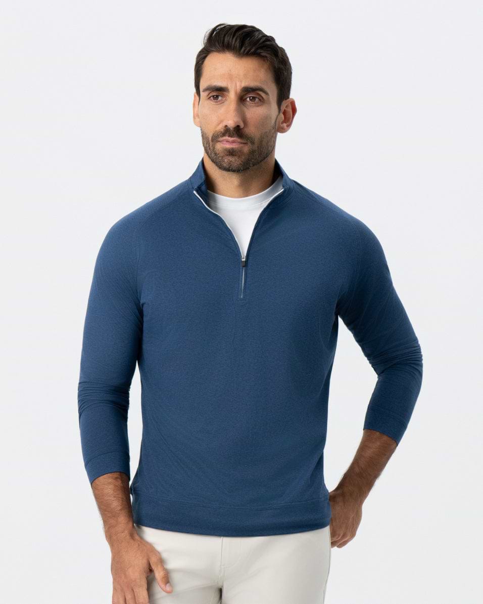 Tech Quarter Zip - Heathered Navy