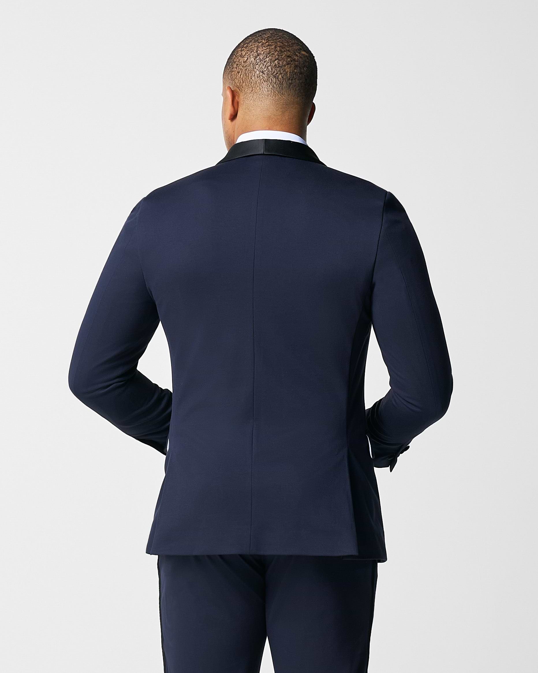 Athletic Fit Stretch Tuxedo Jacket - Navy with Shawl Lapel