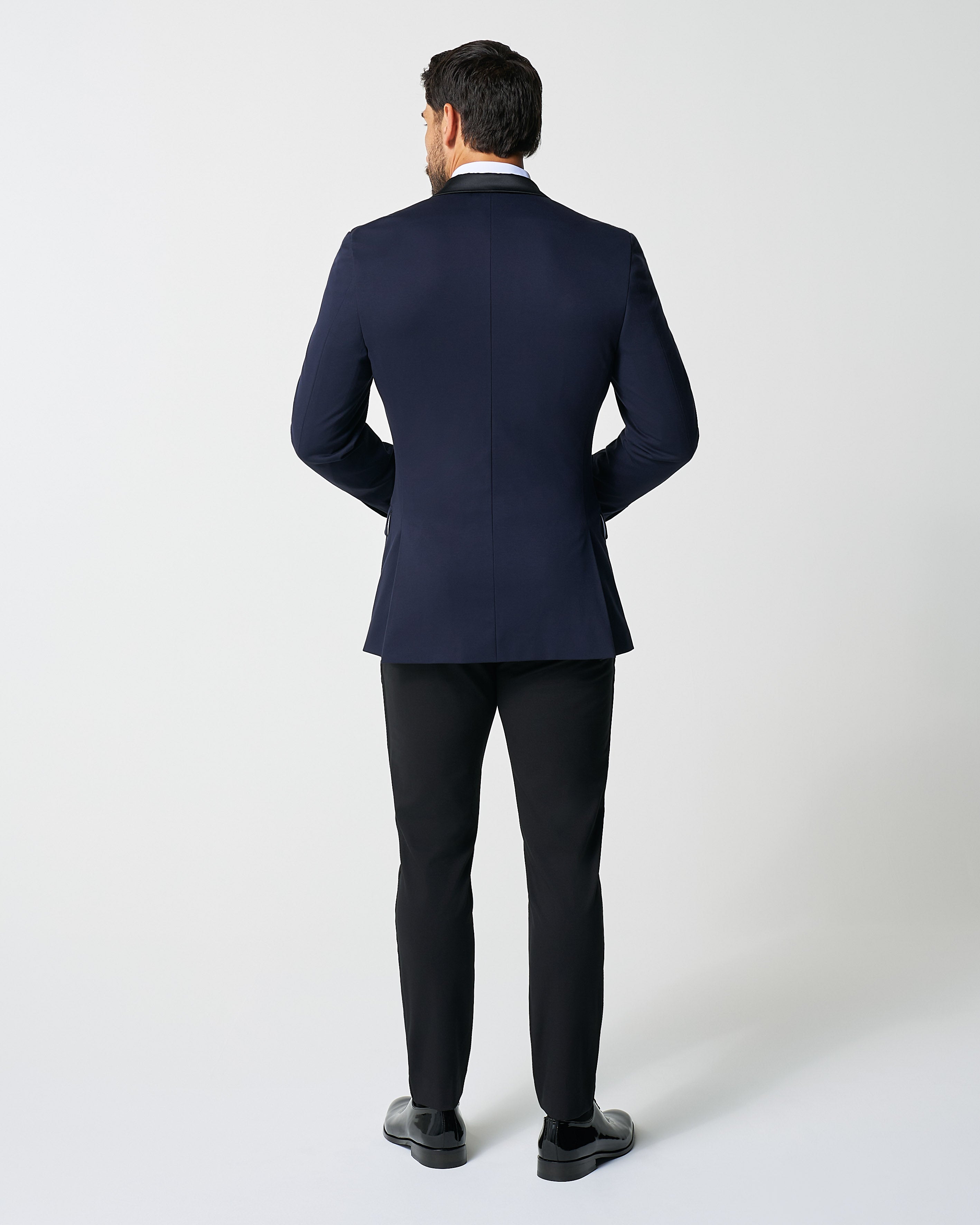 Athletic Fit Stretch Tuxedo - Navy with Peak Lapel
