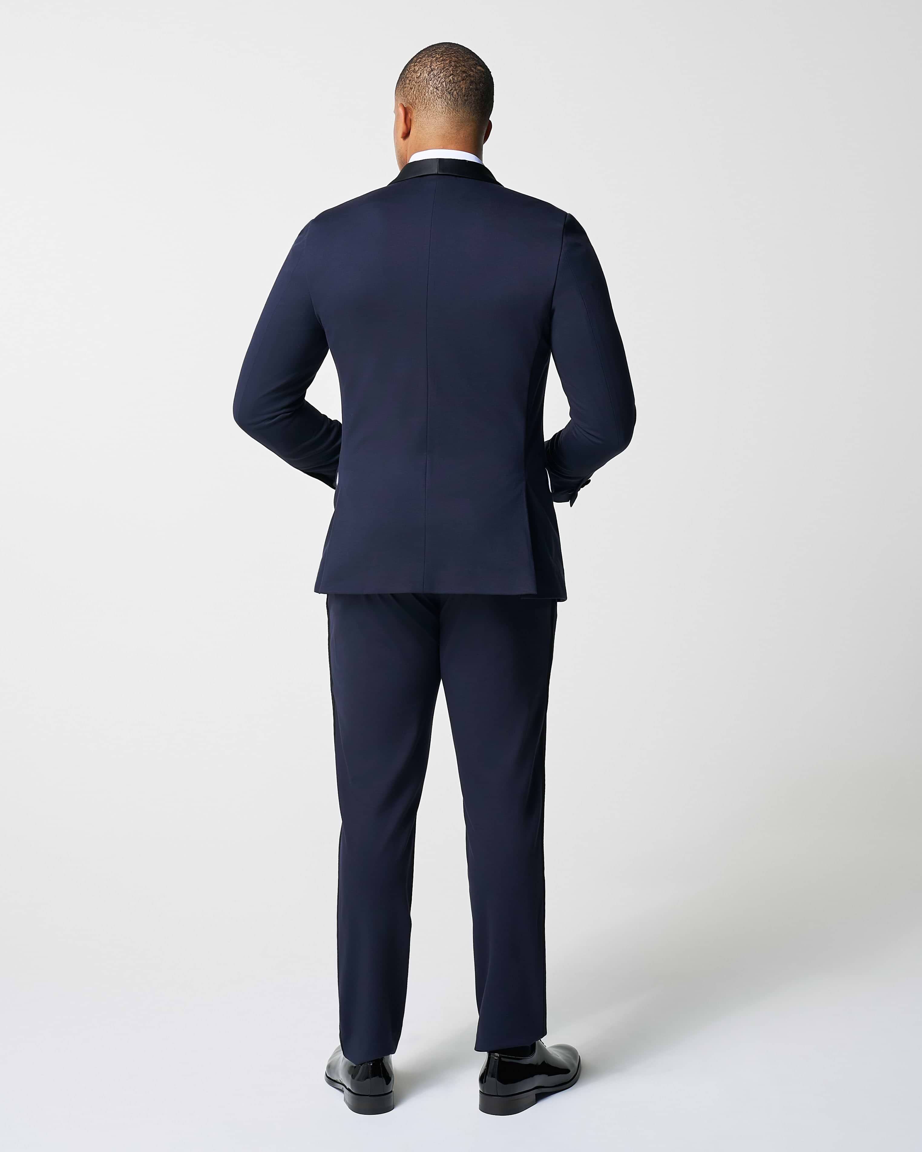 Athletic Fit Stretch Tuxedo - Navy with Shawl Lapel