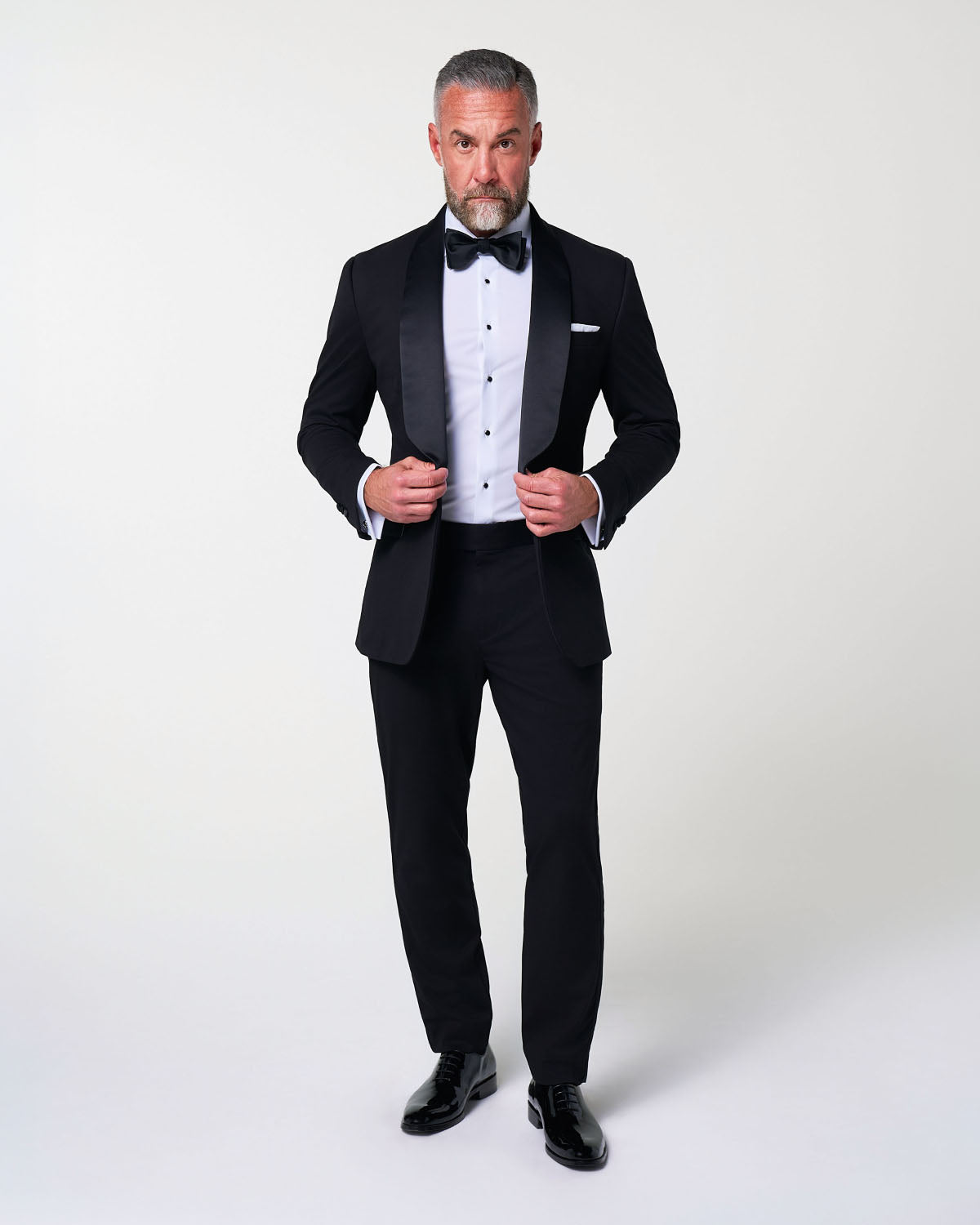 Athletic Fit Stretch Tuxedo - Black with Shawl Lapel