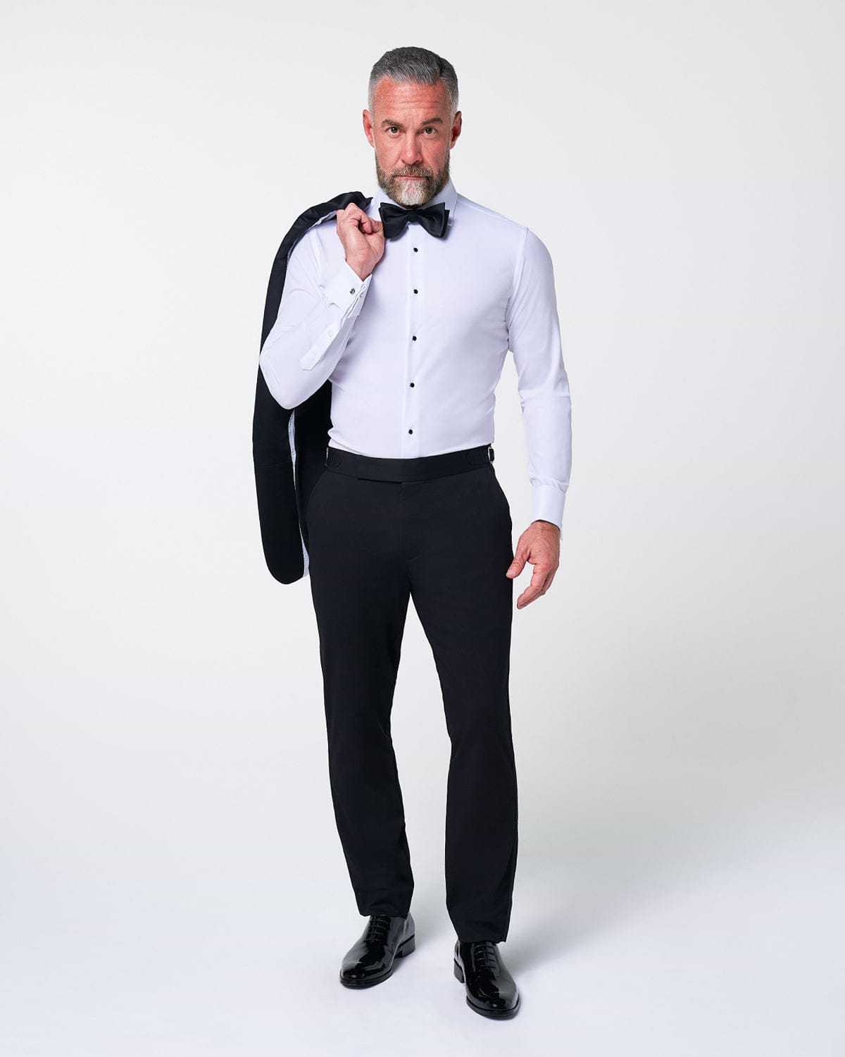 Athletic Fit Stretch Tuxedo - Black with Shawl Lapel