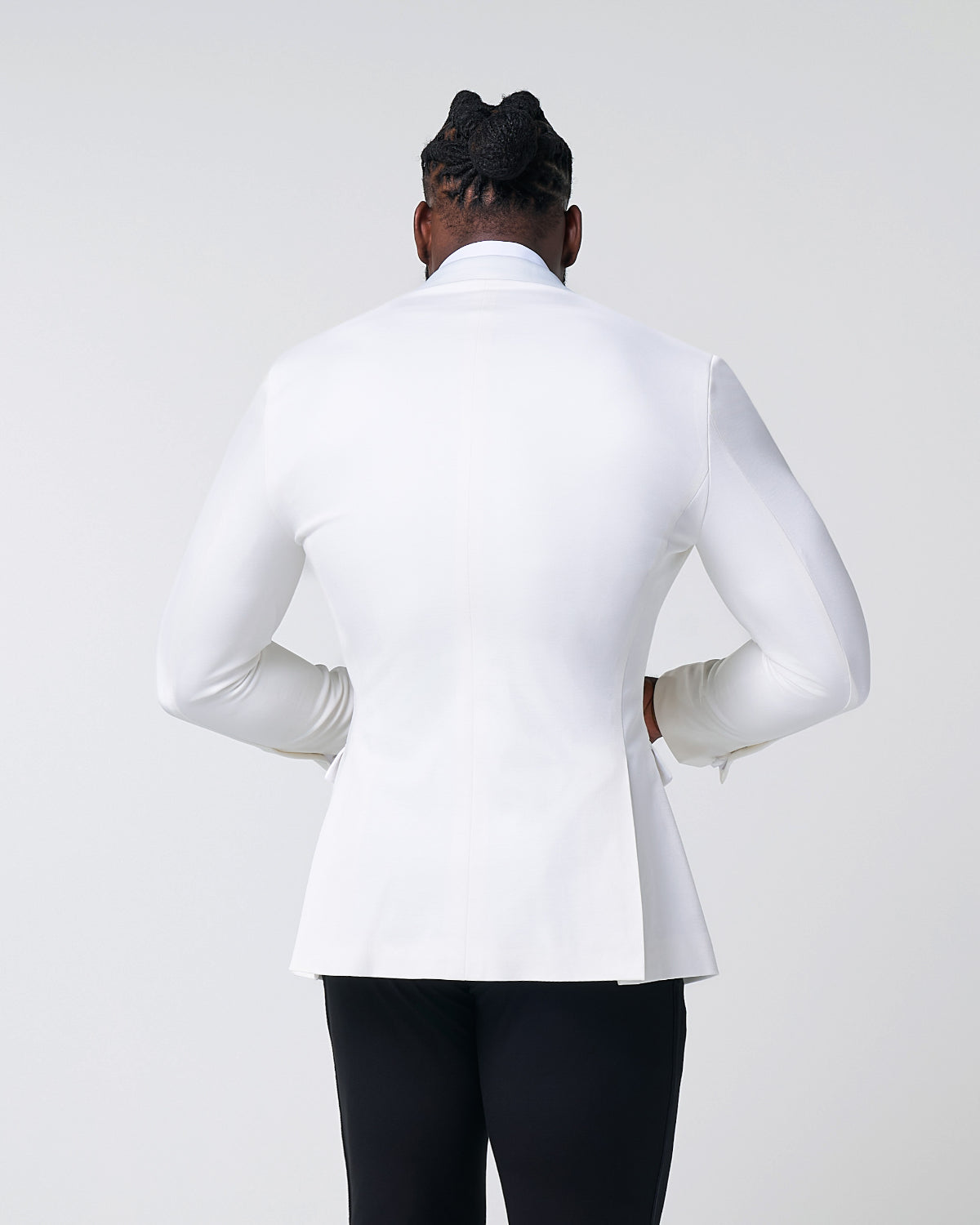 Athletic Fit Stretch Tuxedo Jacket - Solid Cream with White Shawl Lapel