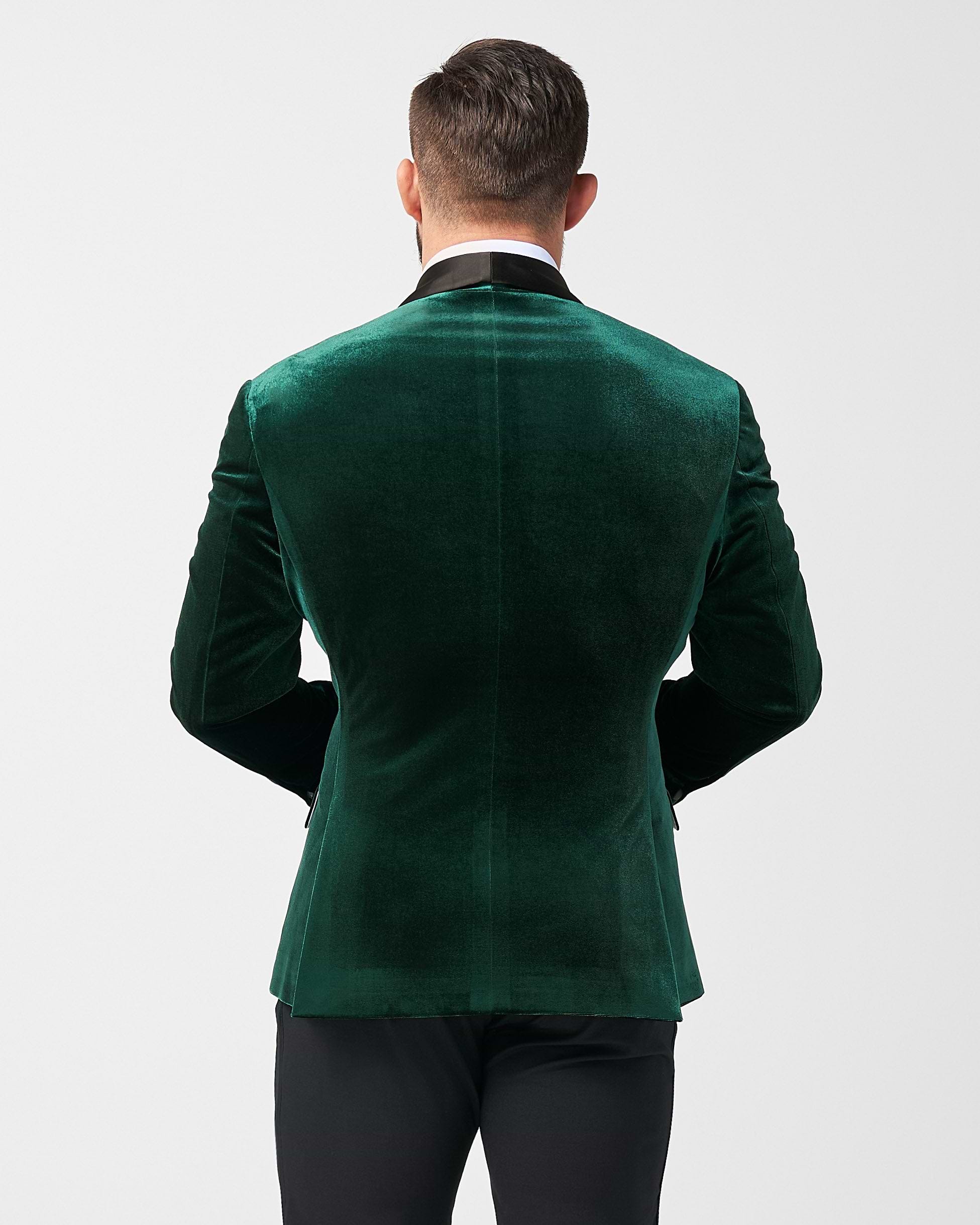 Athletic Fit Stretch Tuxedo Jacket - Green Velvet