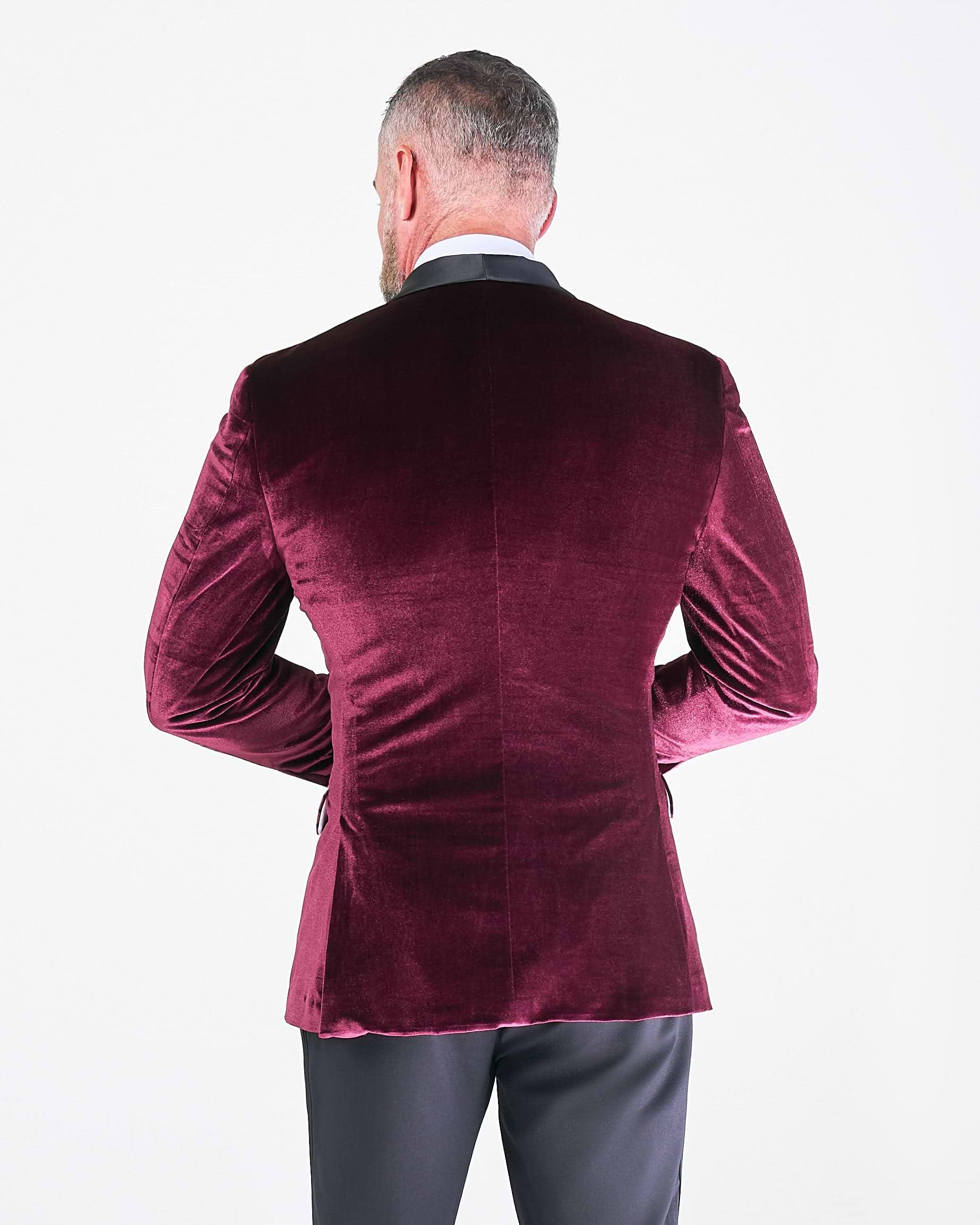 Athletic Fit Stretch Tuxedo Jacket - Maroon Velvet