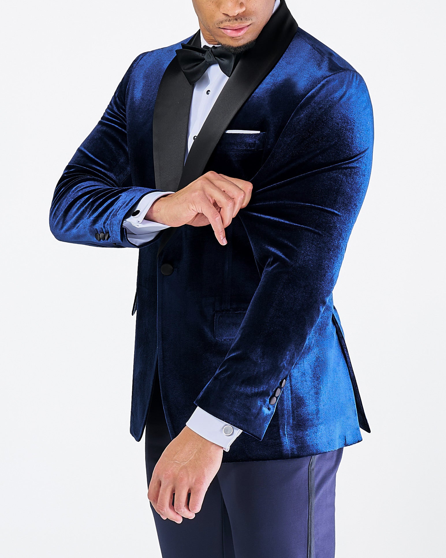 Athletic Fit Stretch Tuxedo Jacket - Blue Velvet