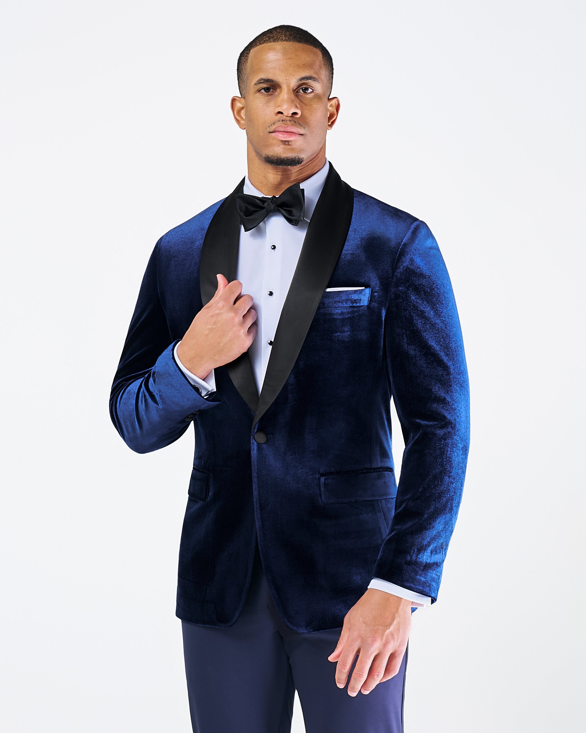Athletic Fit Stretch Tuxedo Jacket - Blue Velvet