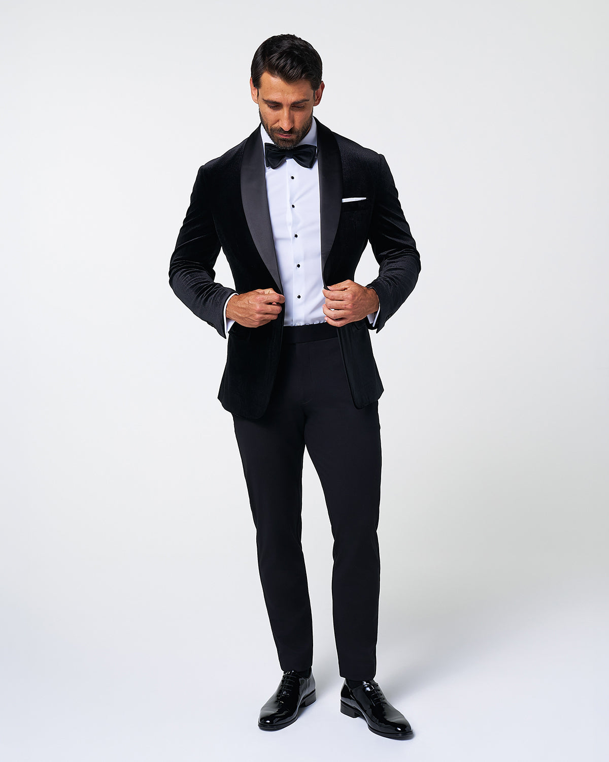 Athletic Fit Stretch Tuxedo Jacket - Black Velvet