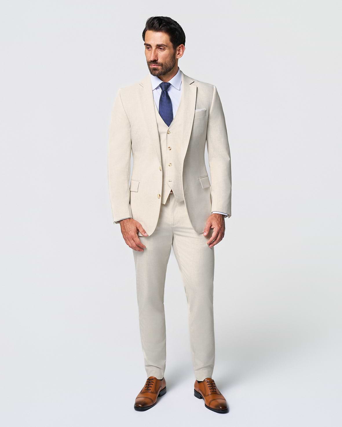 Athletic Fit Stretch Suit Vest - Lightweight Heathered Bamboo