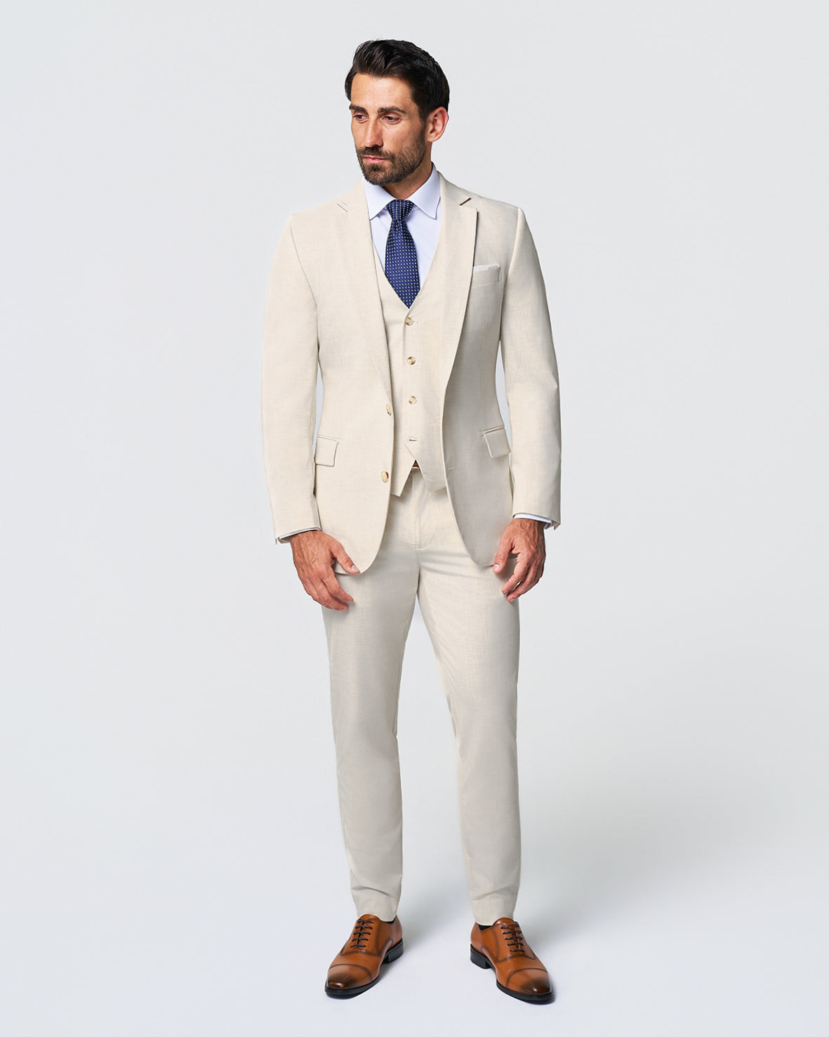 Athletic Fit Stretch Suit Vest - Lightweight Heathered Bamboo