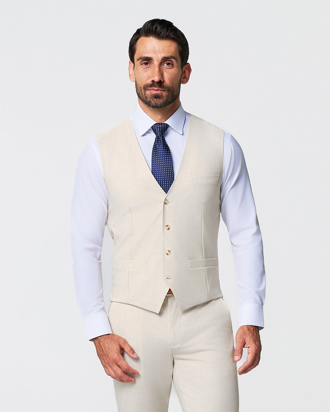 Athletic Fit Stretch Suit Vest - Lightweight Heathered Bamboo
