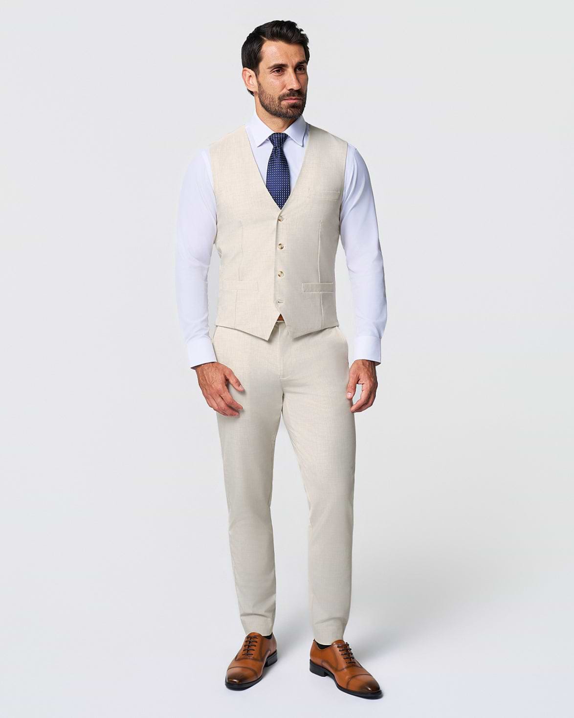 Athletic Fit Stretch Suit Vest - Lightweight Heathered Bamboo