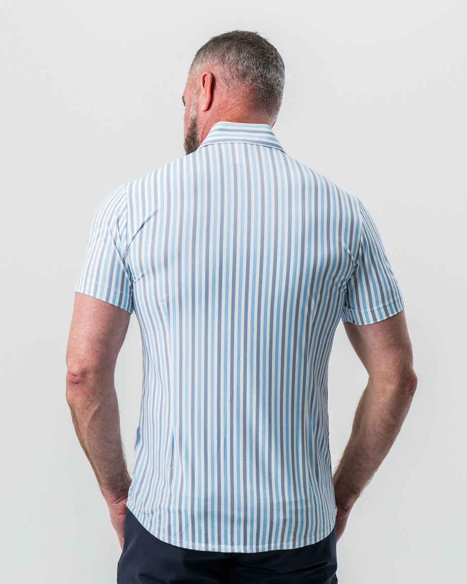 "The Vito" Blue, Navy, and White Striped