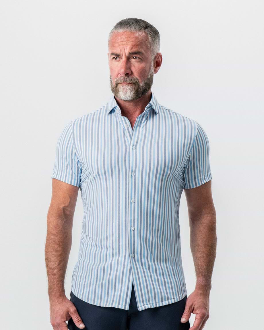 "The Vito" Blue, Navy, and White Striped