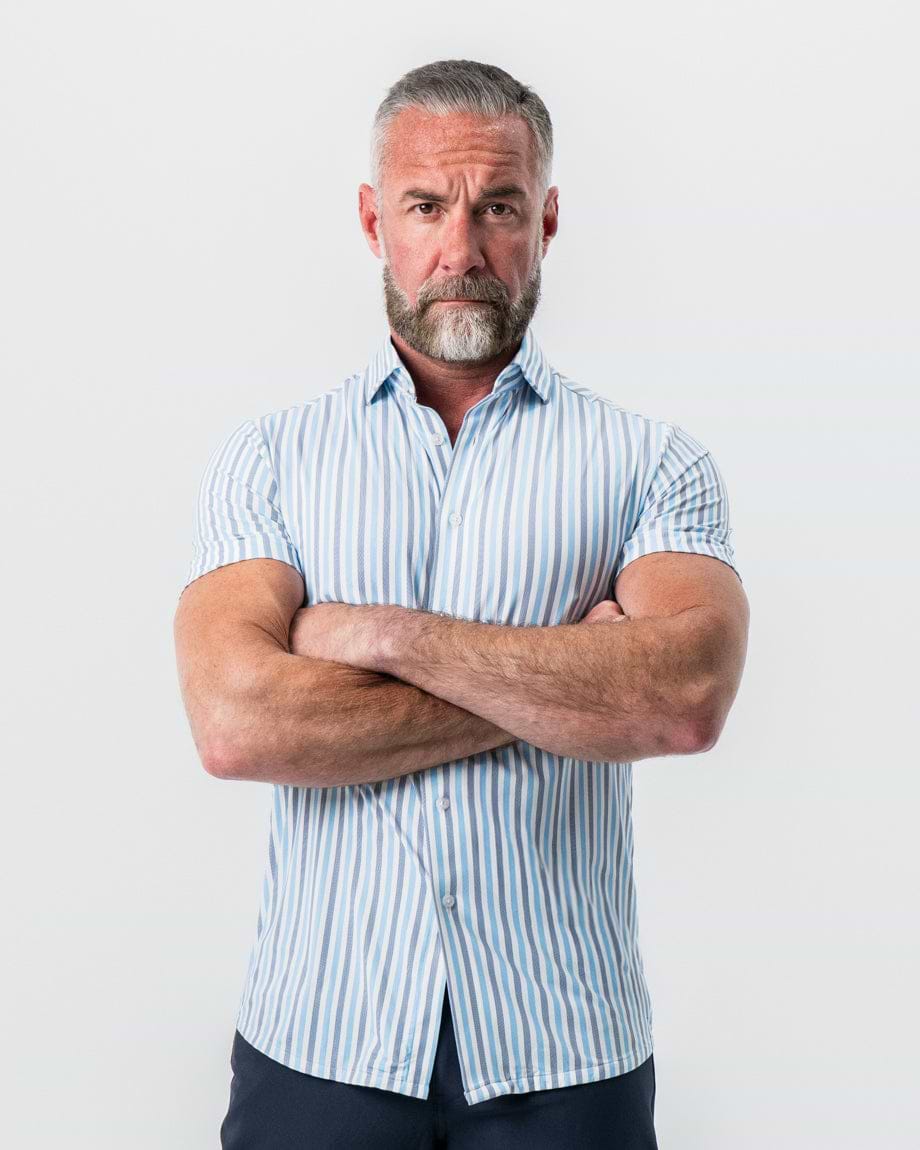 "The Vito" Blue, Navy, and White Striped