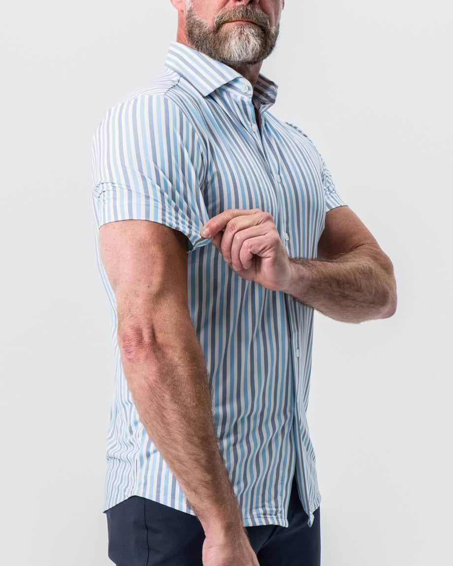 "The Vito" Blue, Navy, and White Striped