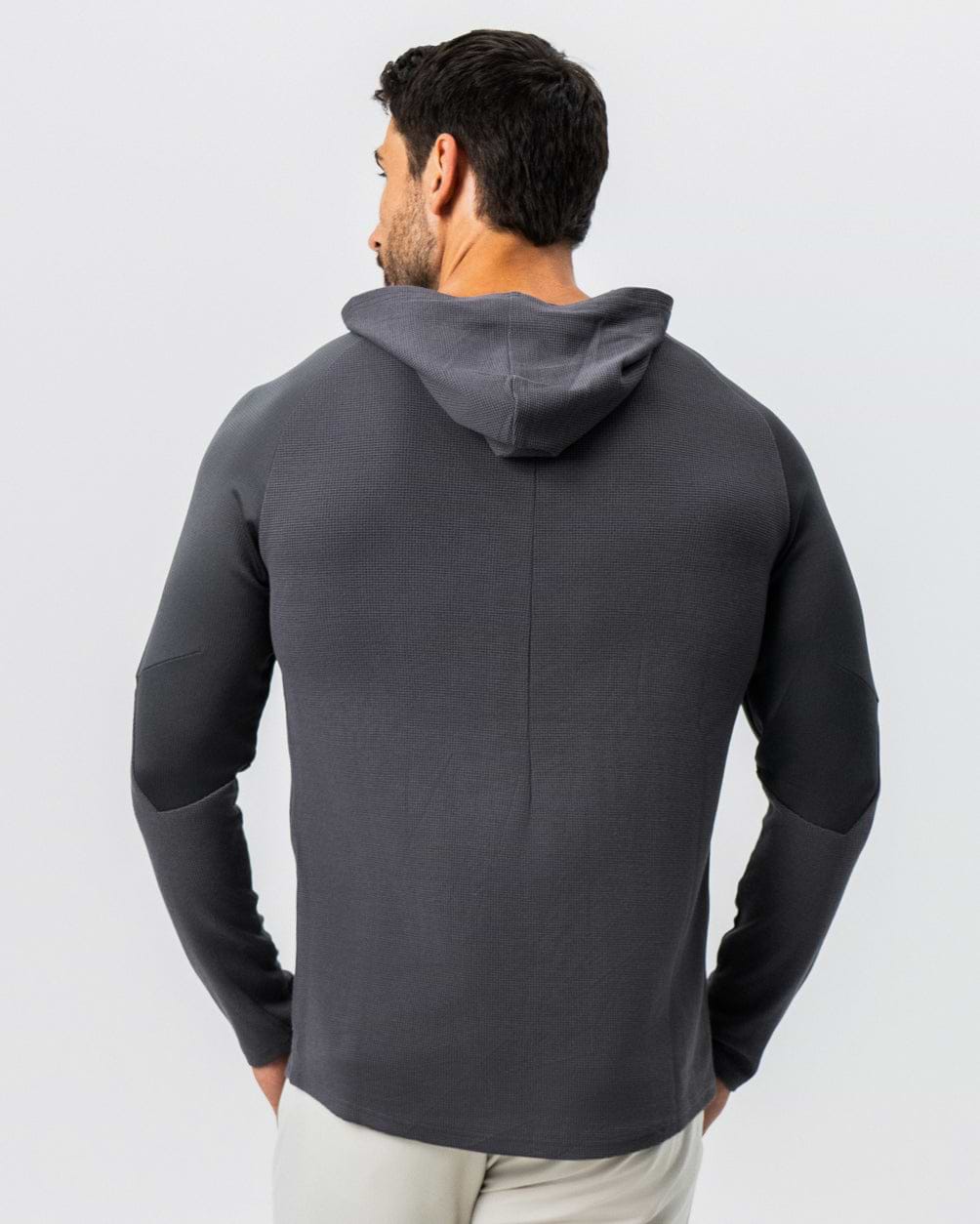 Waffle Knit Hoodie - Charcoal