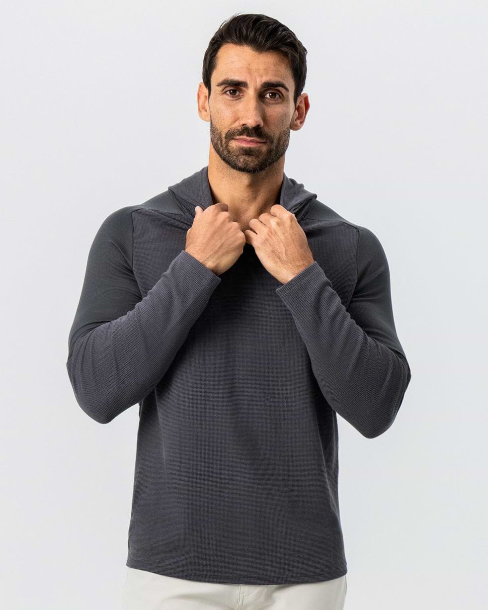 Waffle Knit Hoodie - Charcoal