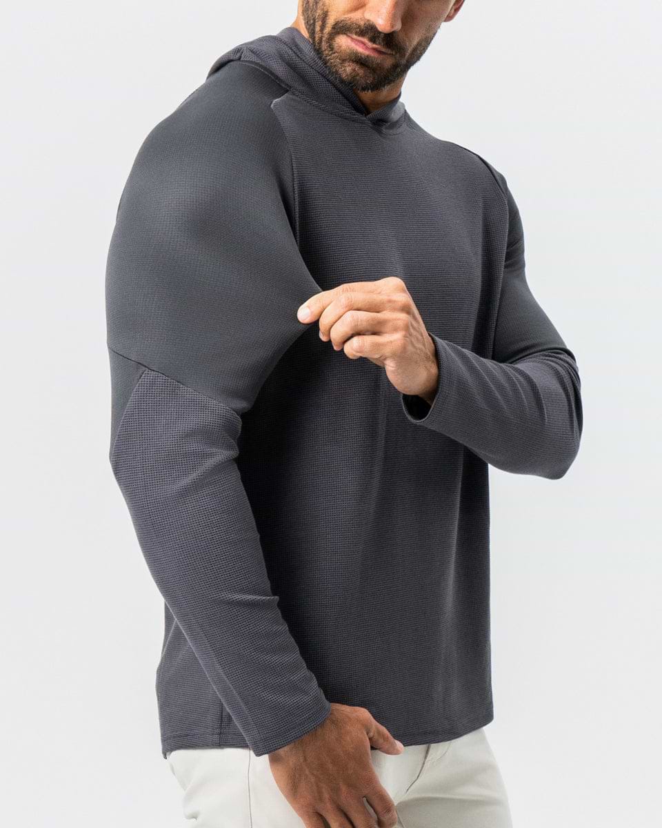 Waffle Knit Hoodie - Charcoal