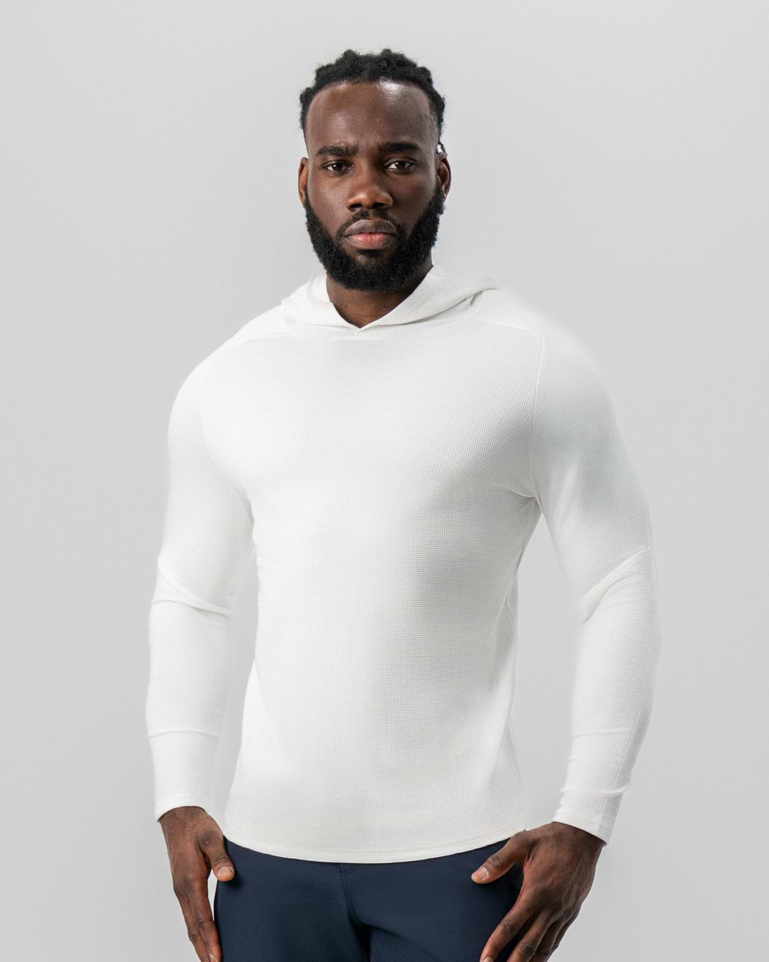 Waffle Knit Hoodie - Cream