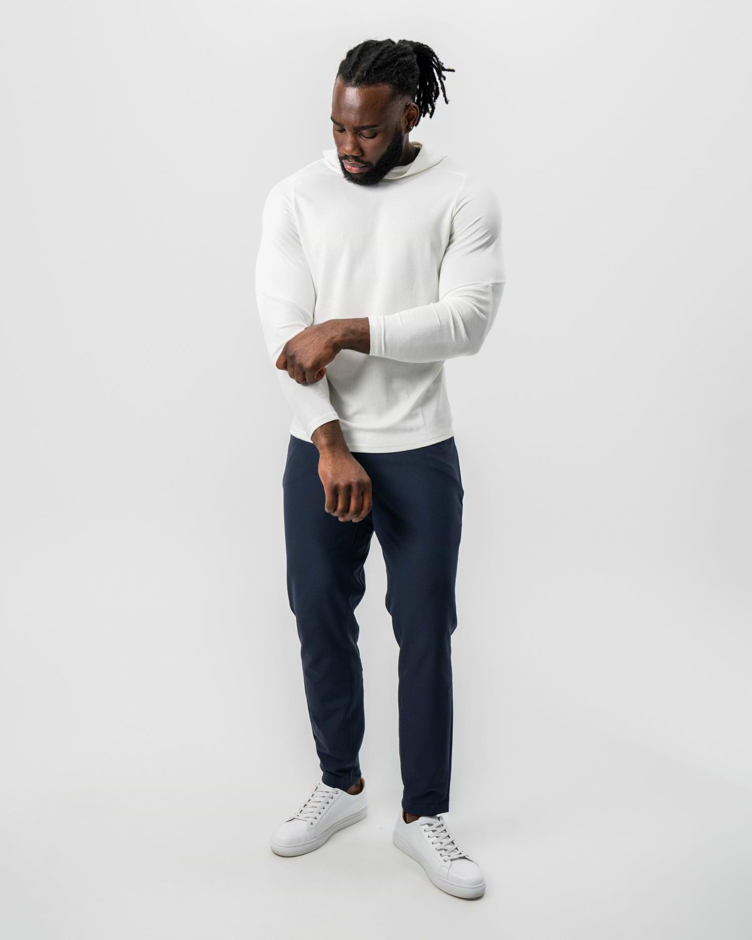 Waffle Knit Hoodie - Cream