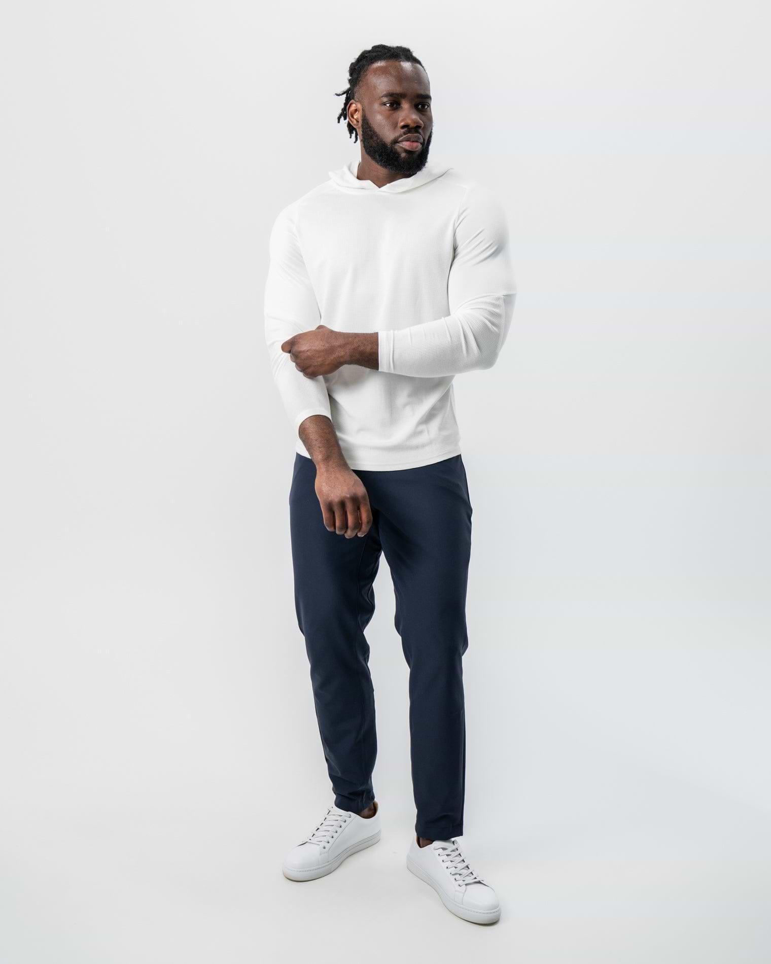 Waffle Knit Hoodie - Cream