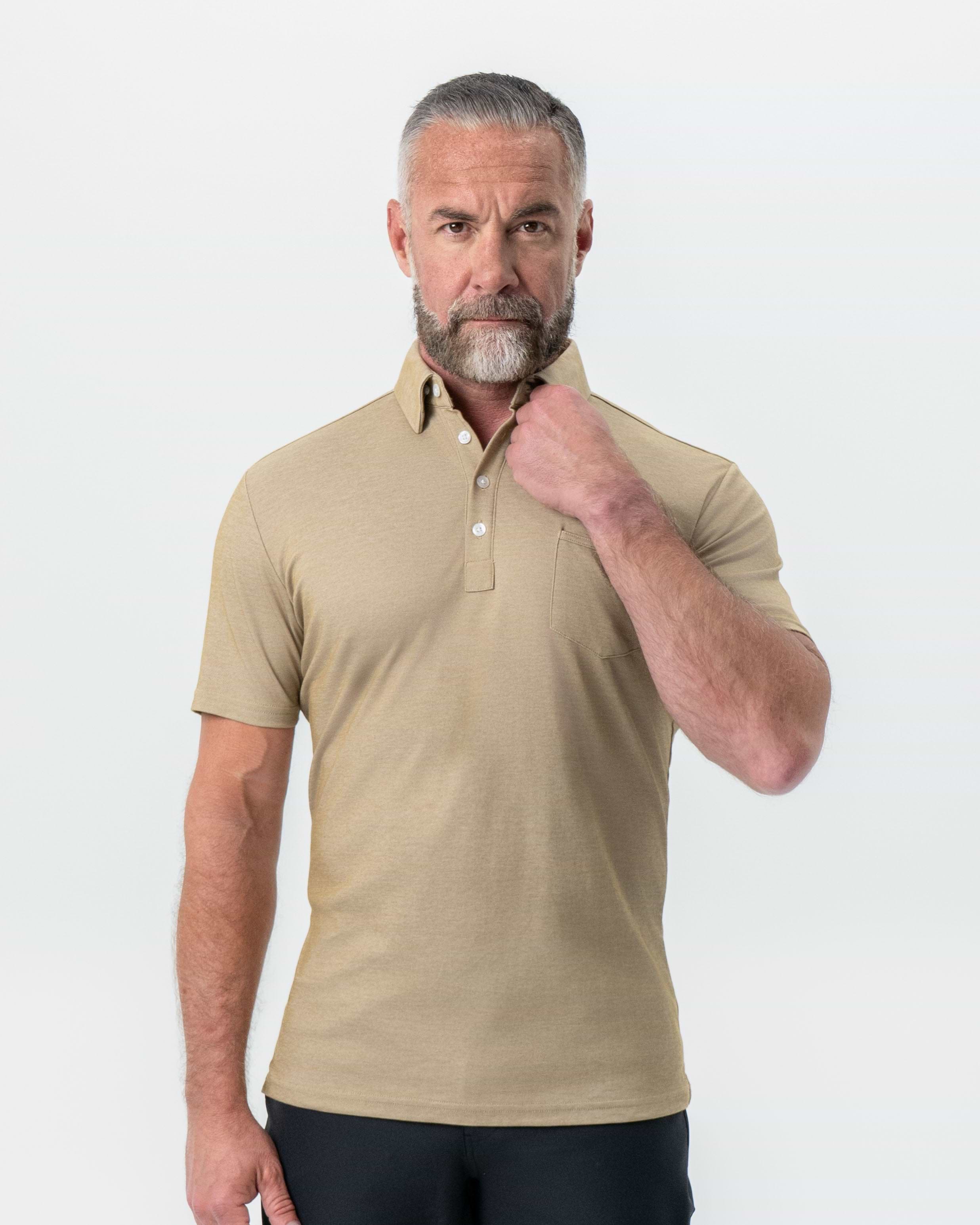 "The Warren" Brown Pique Polo