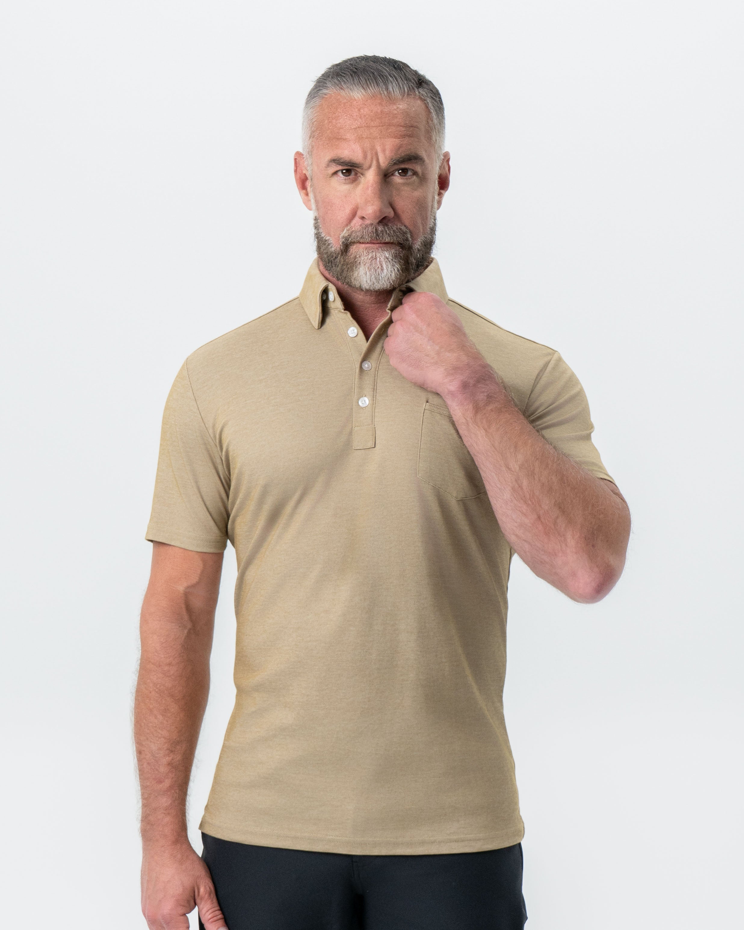 "The Warren" Brown Pique Polo