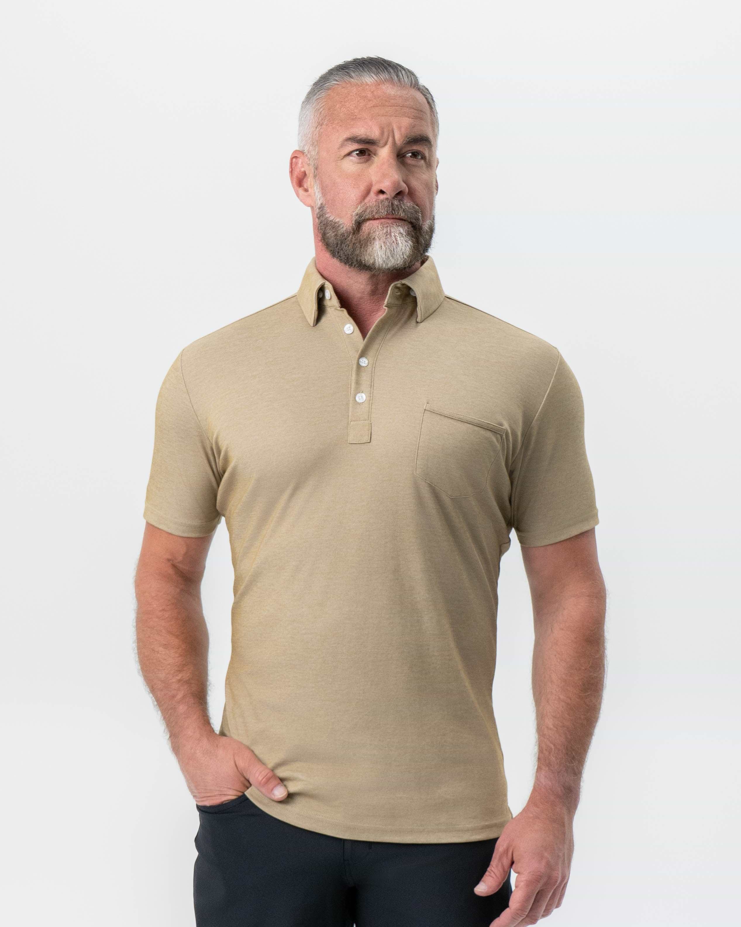 "The Warren" Brown Pique Polo