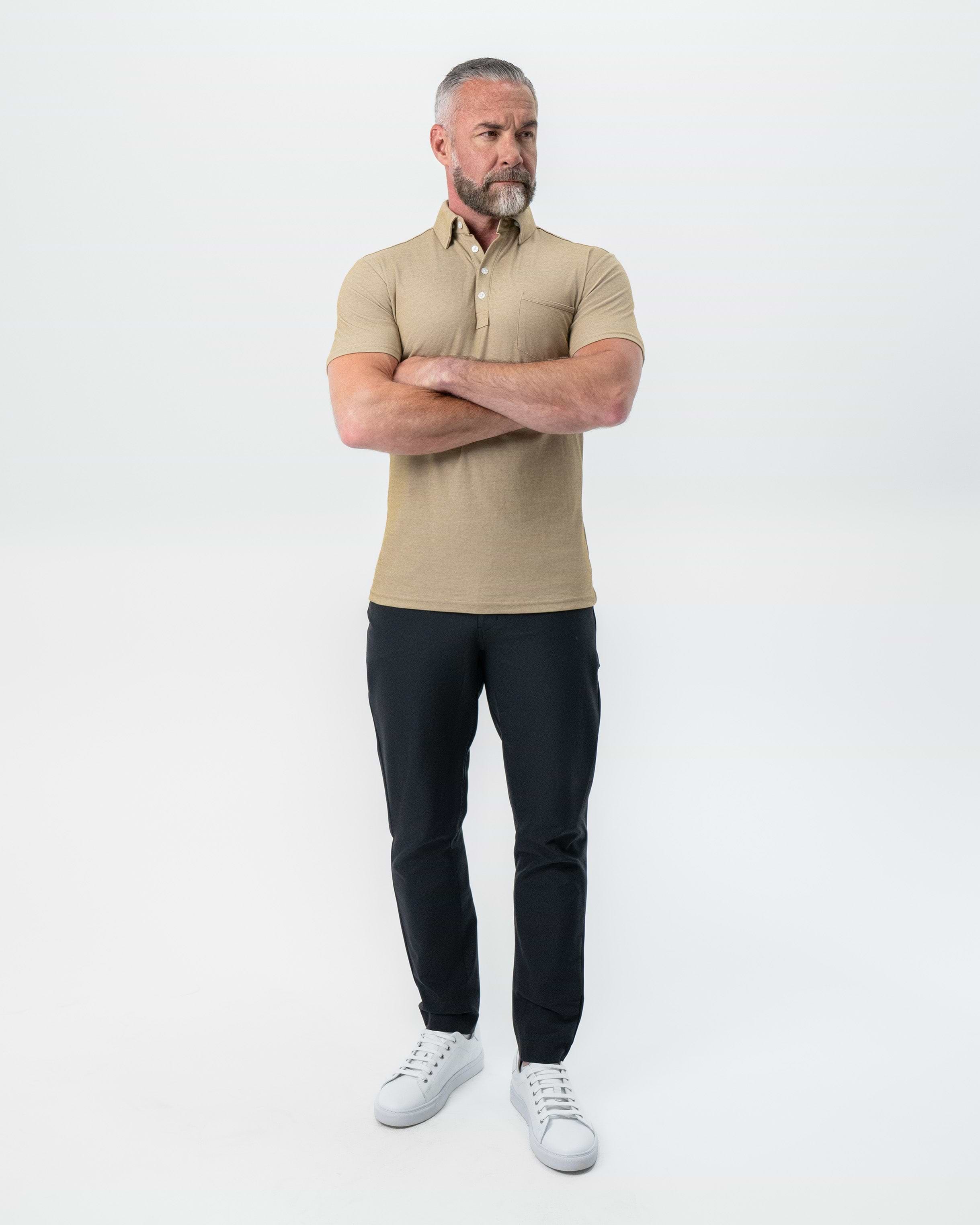 "The Warren" Brown Pique Polo