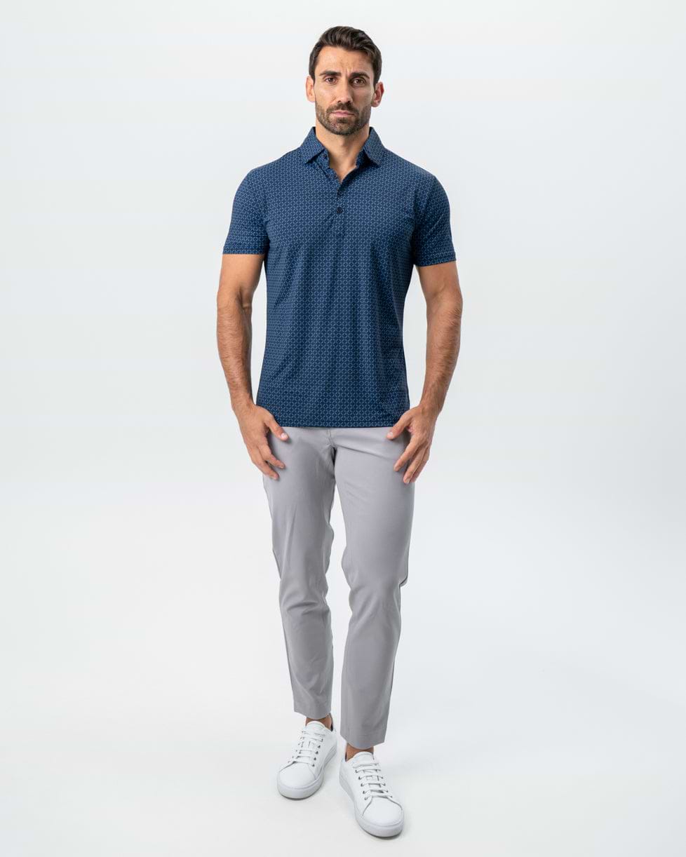 "The Zeus" Diamond Navy & Light Blue Circle Polo