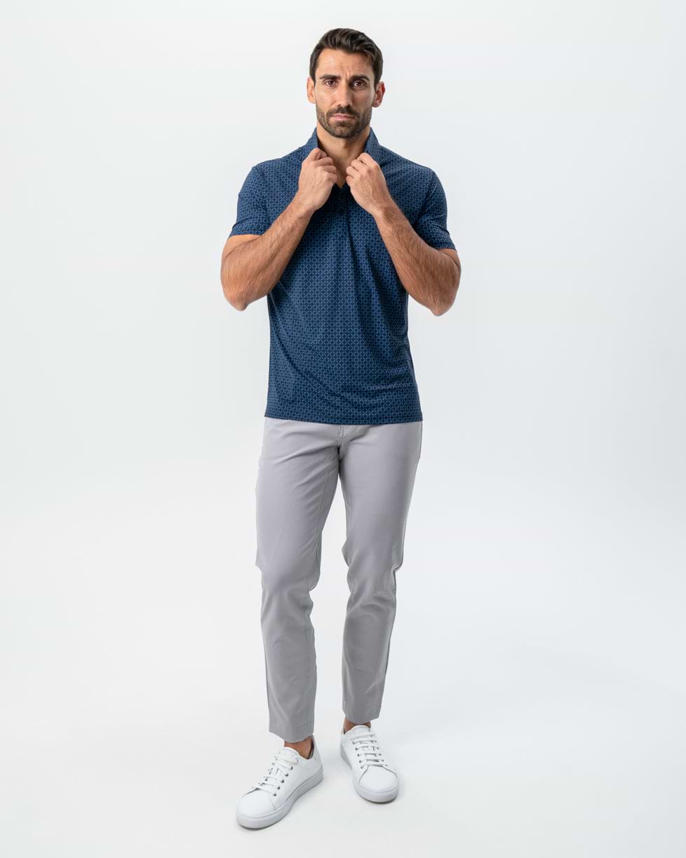 "The Zeus" Diamond Navy & Light Blue Circle Polo