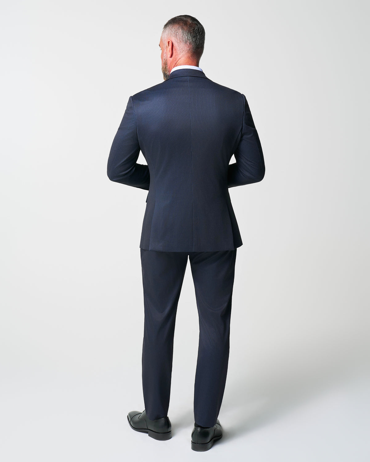 Athletic Fit Stretch Suit - Knit Blue Chalk Stripe