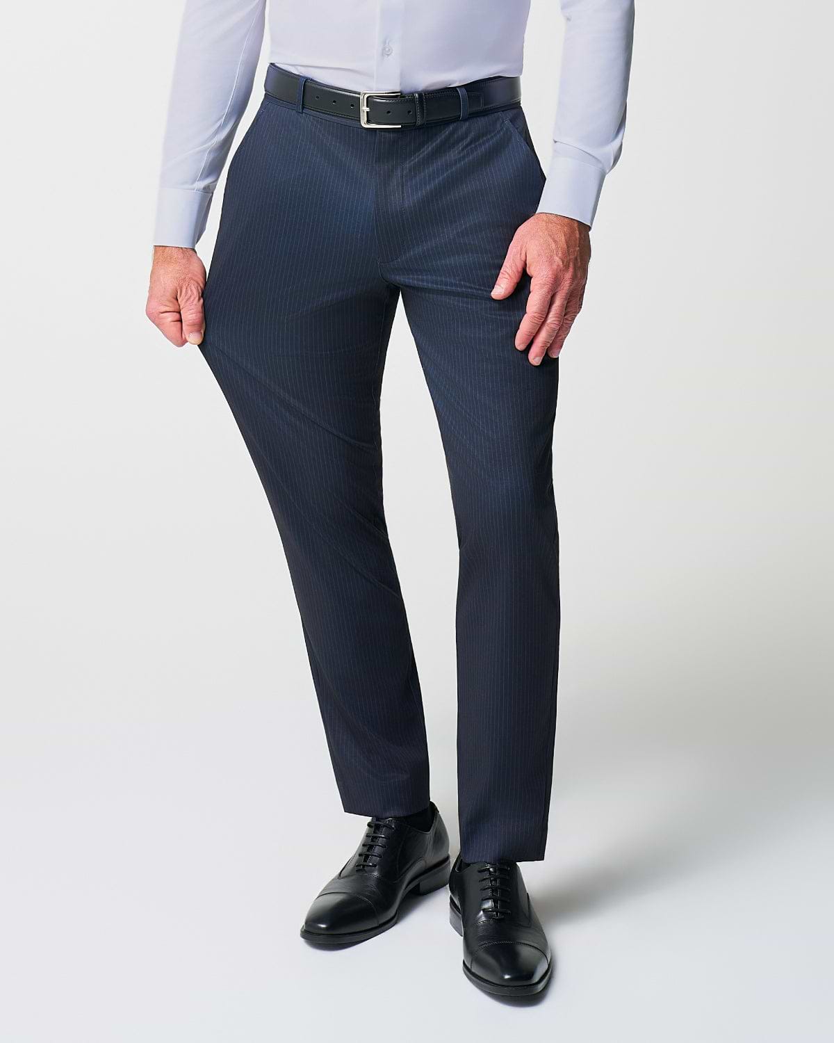 Athletic Fit Stretch Suit - Knit Blue Chalk Stripe