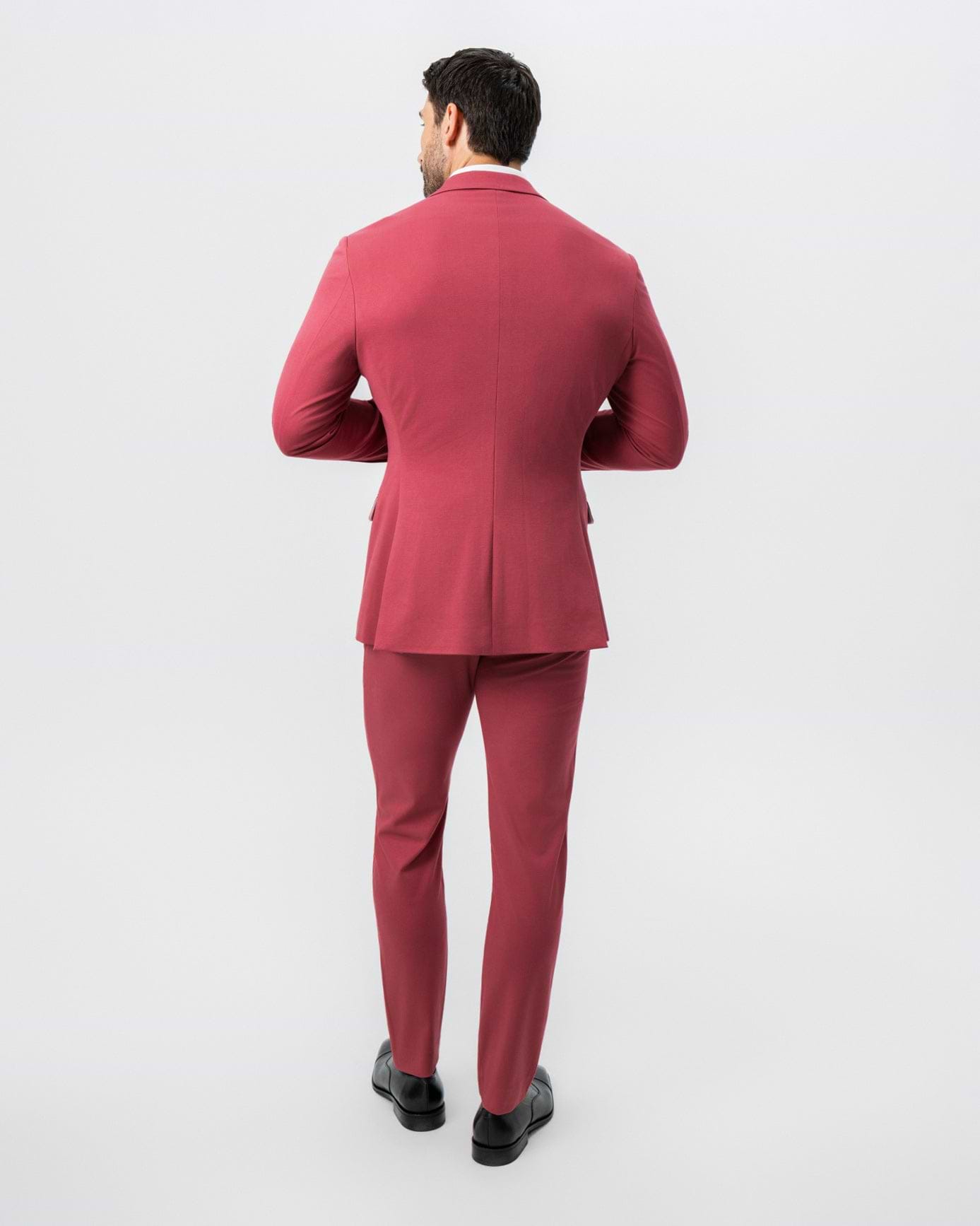 Athletic Fit Stretch Suit - Solid Crimson