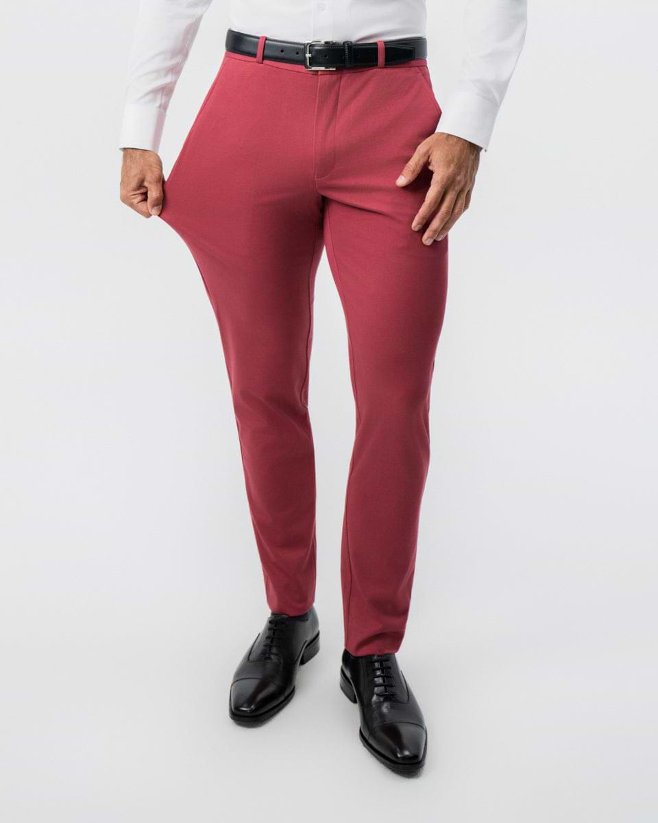 Athletic Fit Stretch Suit - Solid Crimson