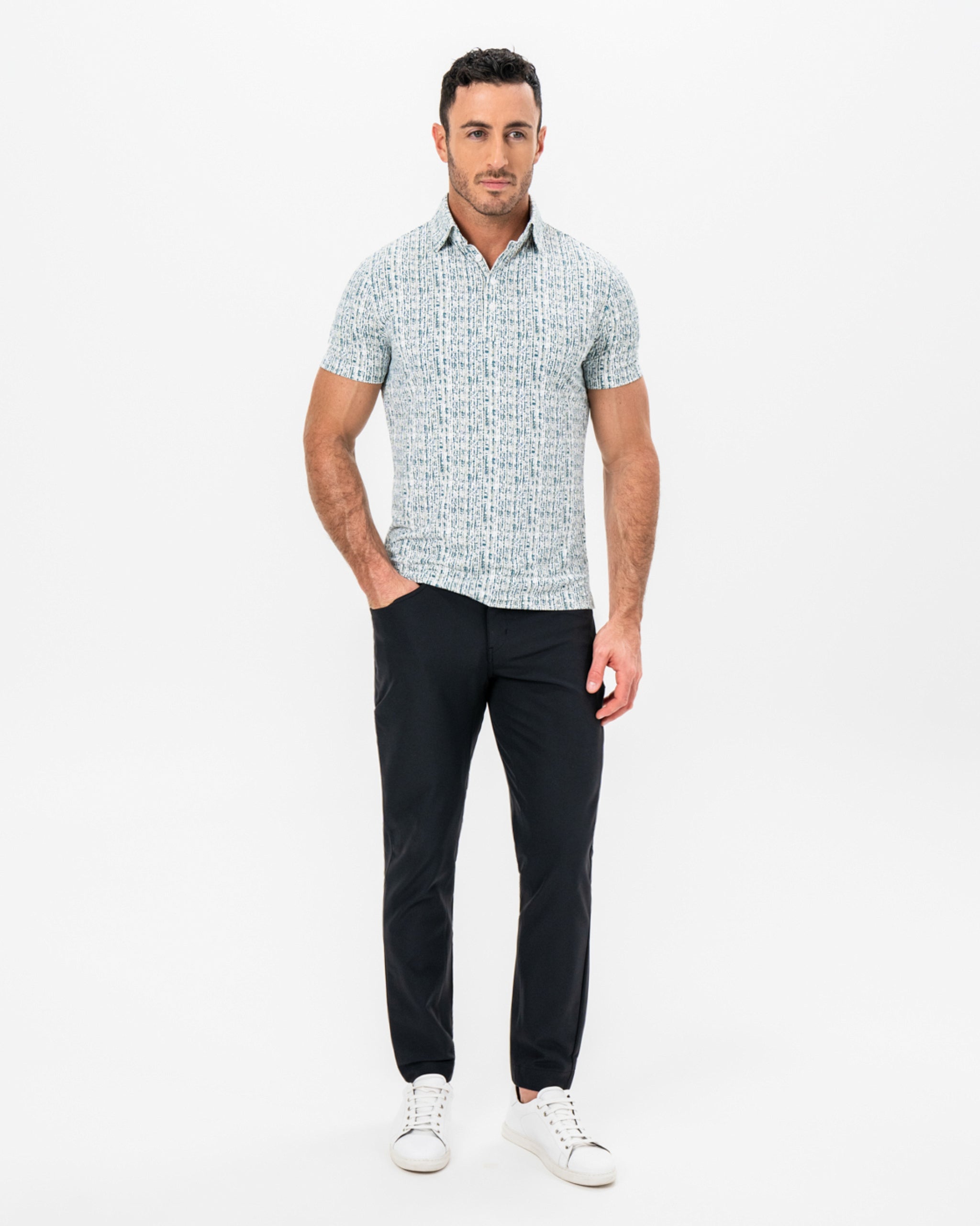 "The Vine" Green & Khaki Sketch Stripe
