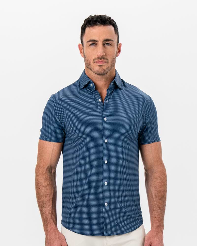 "The Zingerman" Navy With White Geo Squares