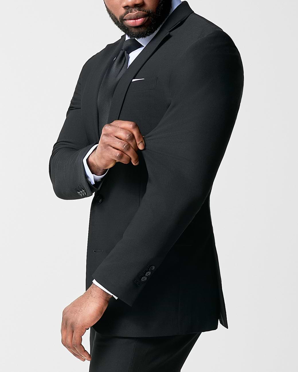 Athletic Fit Stretch Blazer - Heathered Black