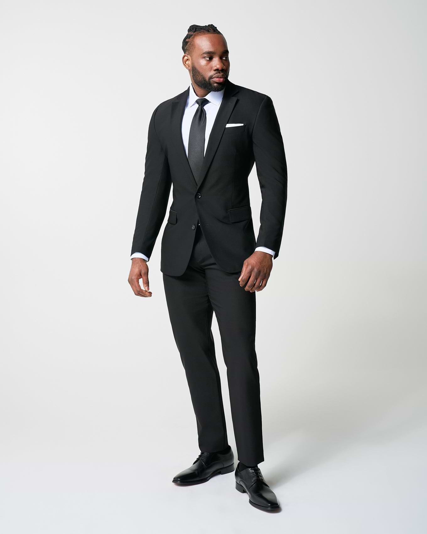 Athletic Fit Stretch Blazer - Heathered Black