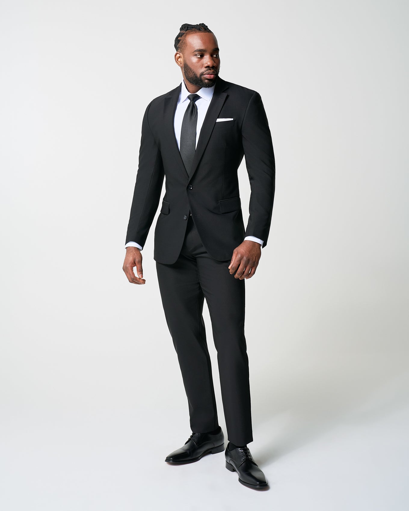 Athletic Fit Stretch Blazer - Heathered Black