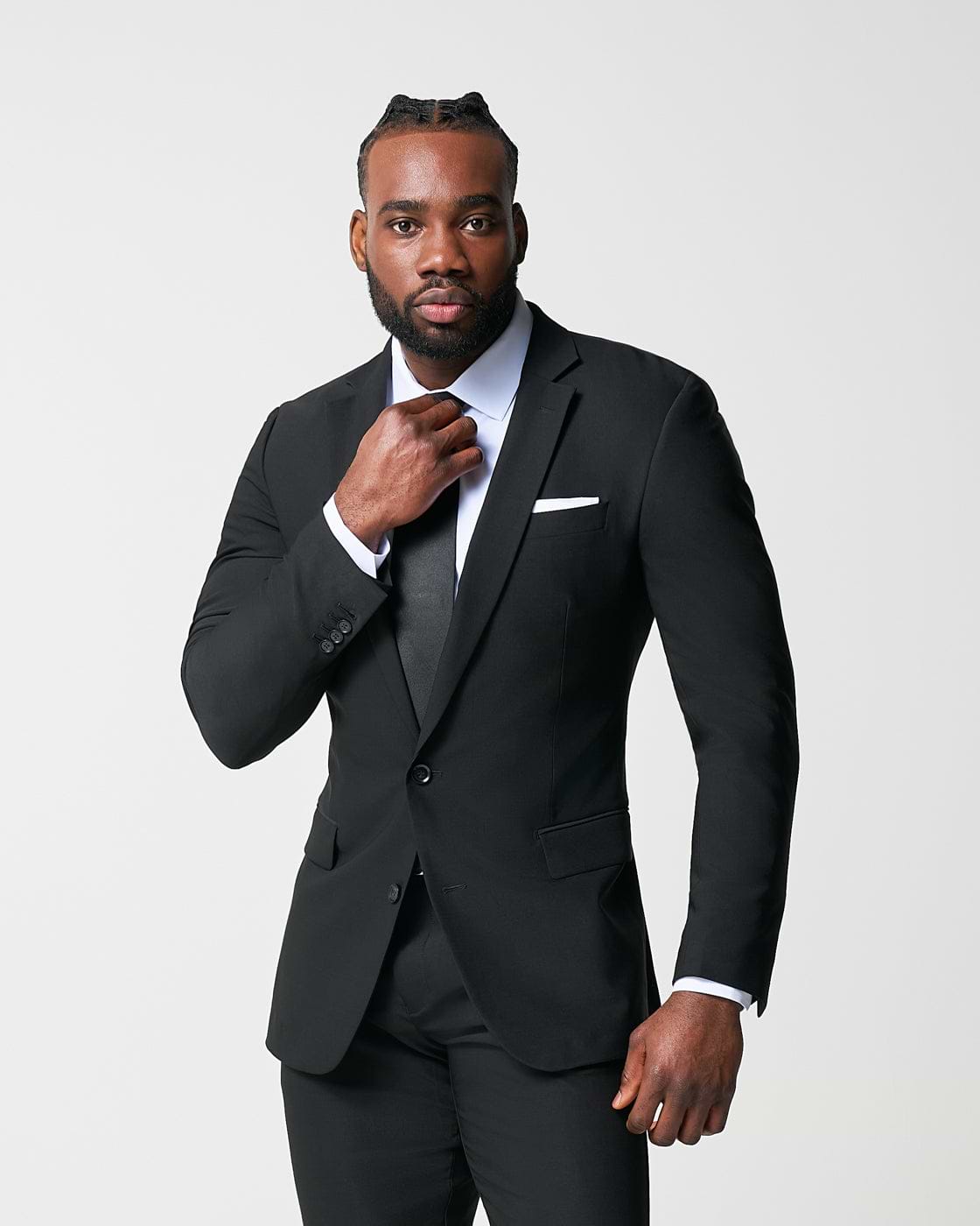 Athletic Fit Stretch Blazer - Heathered Black