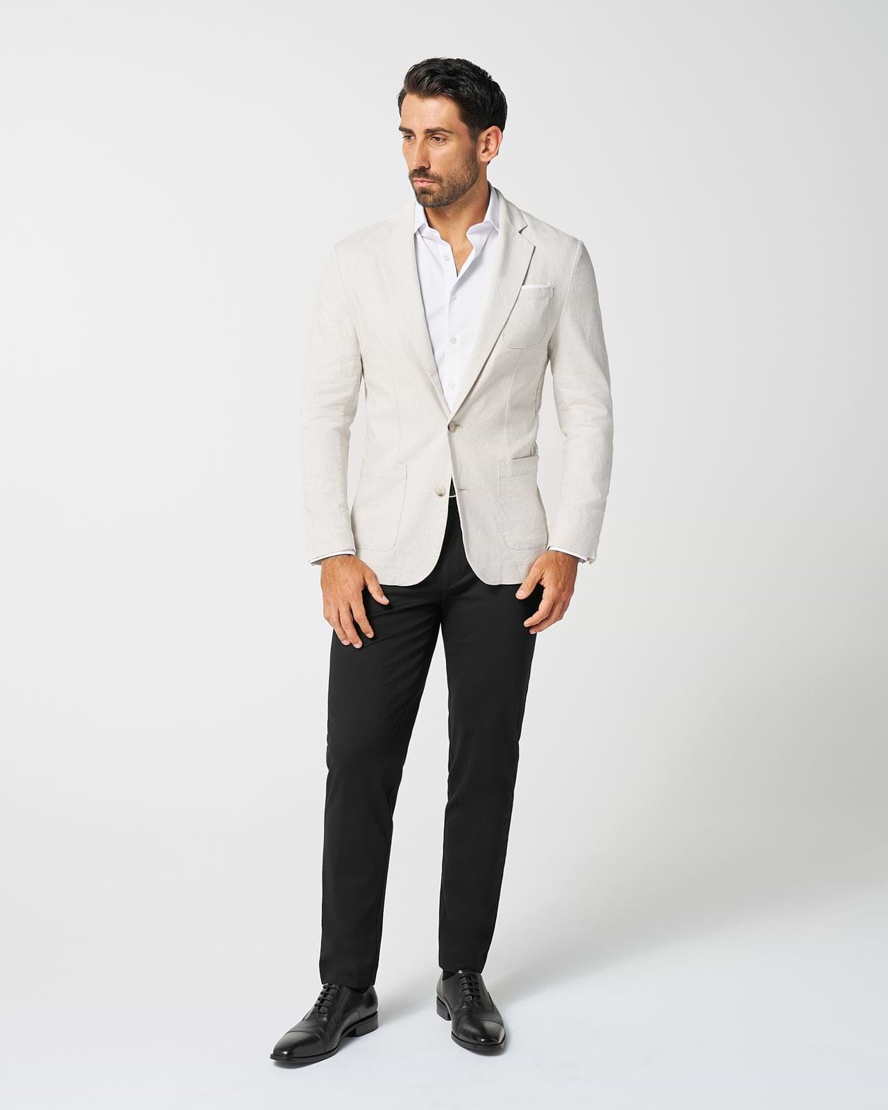 Unstructured Linen Blazer - Cream