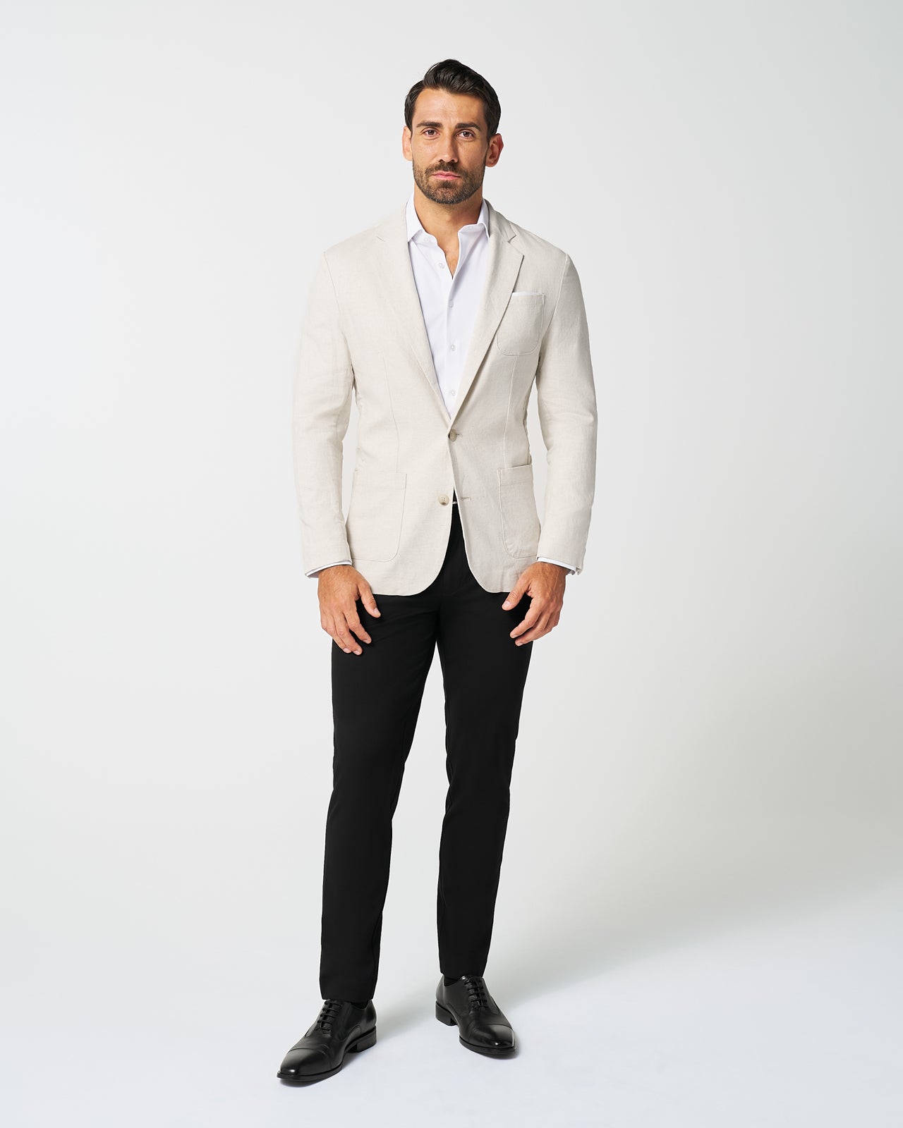 Unstructured Linen Blazer - Cream