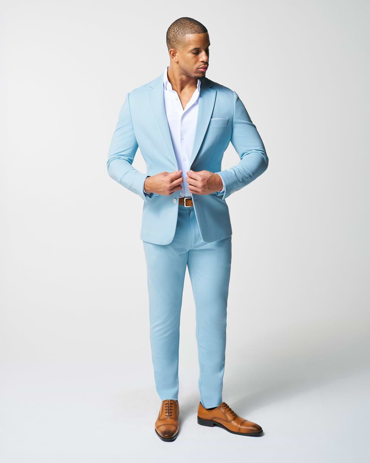 Athletic Fit Stretch Blazer - Solid Cool Blue