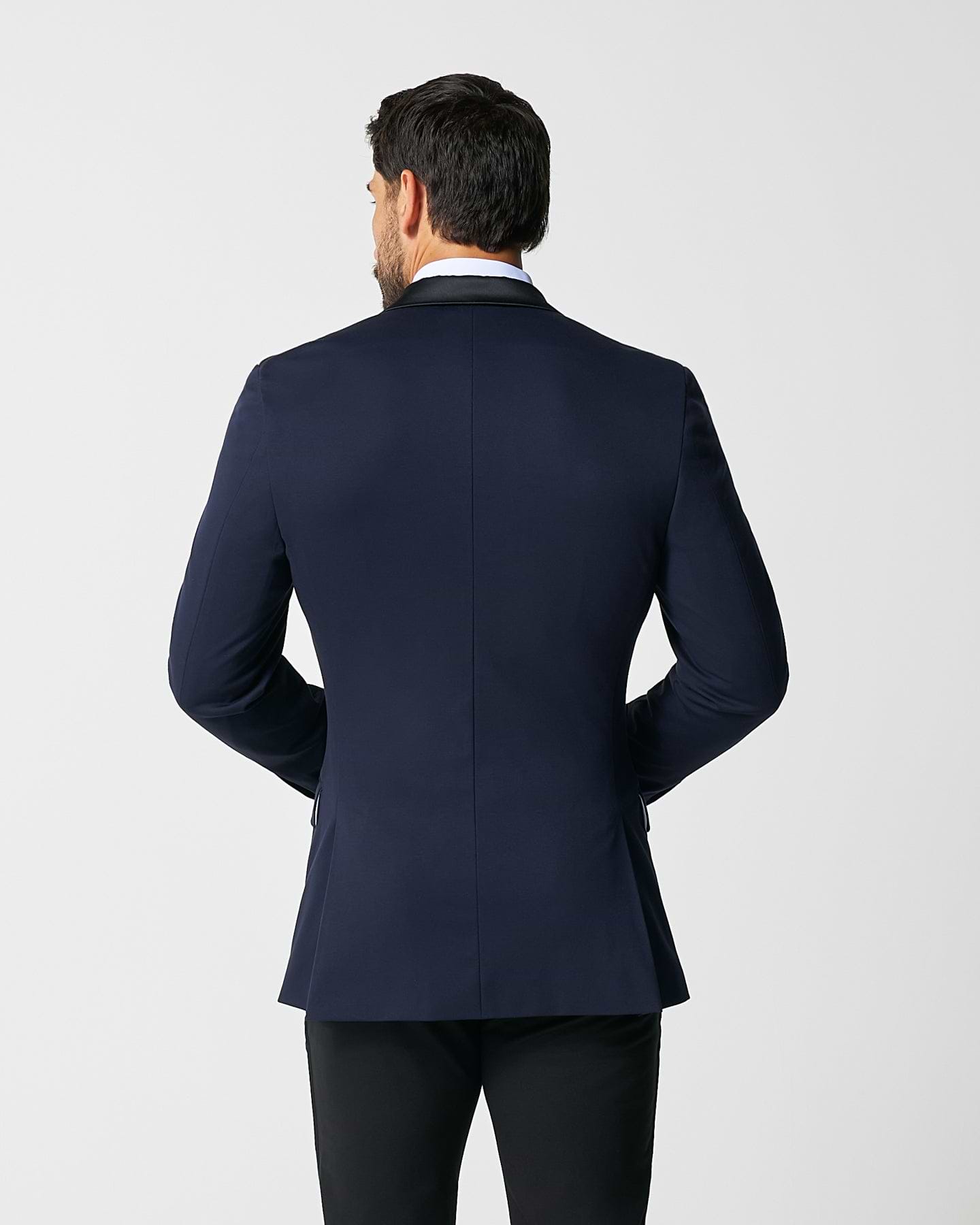 Athletic Fit Stretch Tuxedo Jacket - Navy with Peak Lapel