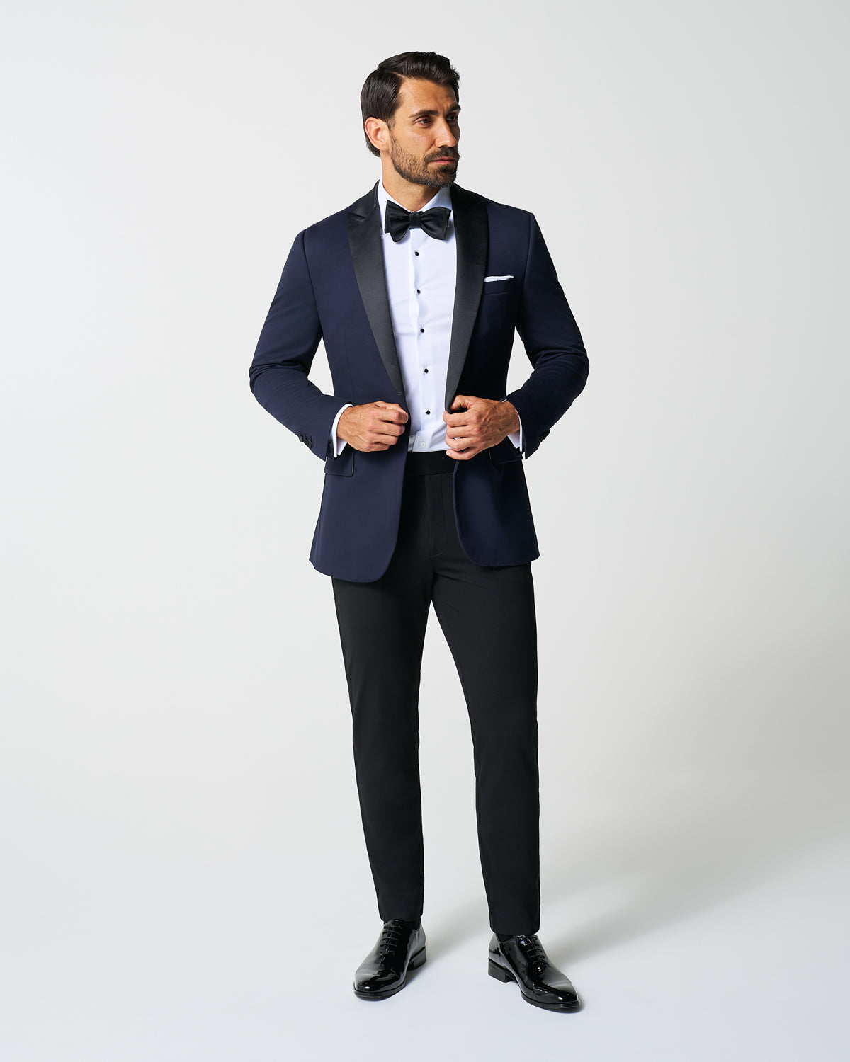 Athletic Fit Stretch Tuxedo Jacket - Navy with Peak Lapel