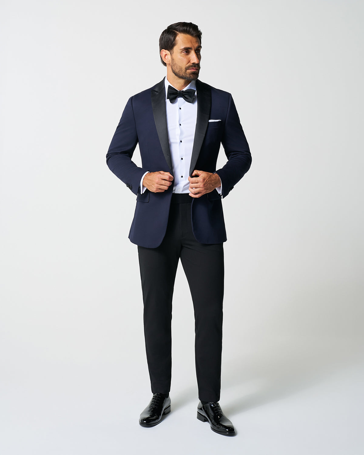 Athletic Fit Stretch Tuxedo Jacket - Navy with Peak Lapel