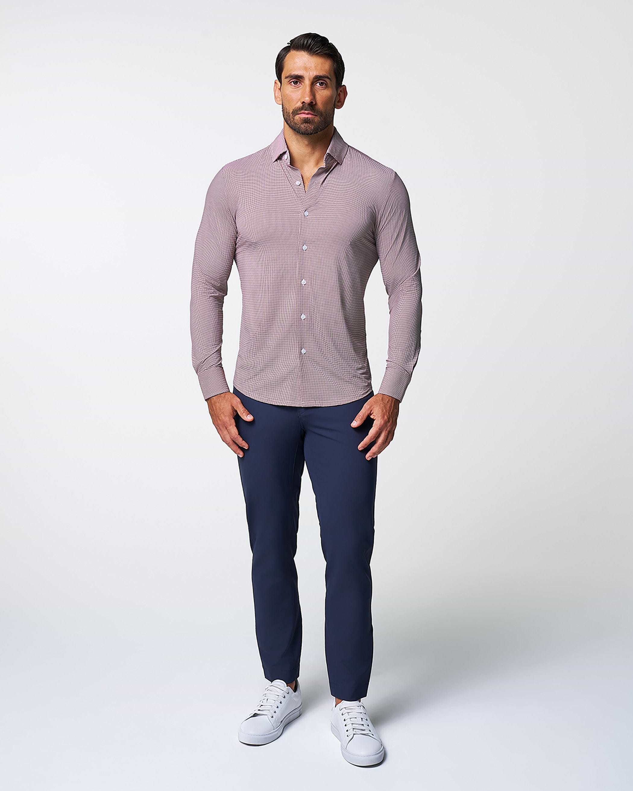 "The Colt" Sport Shirt - Deep Purple Microcheck